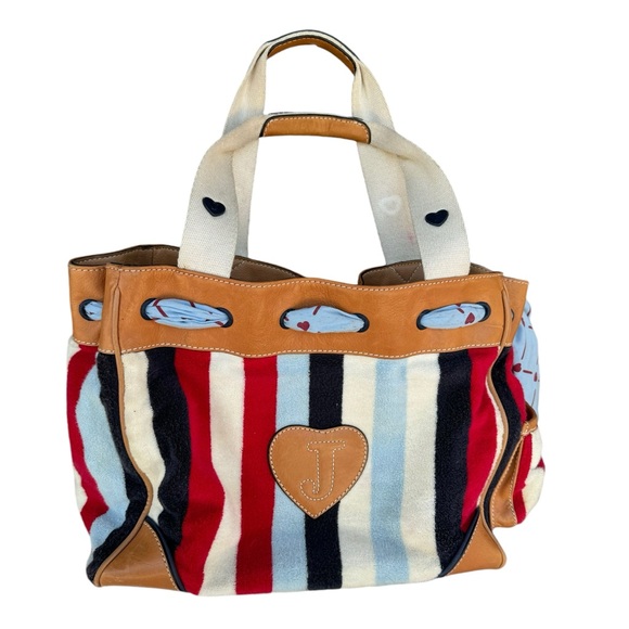 Juicy Couture Terry Cloth S.S Daydreamer Purse Bag Y2K Vintage Sailor striped - Picture 6 of 11